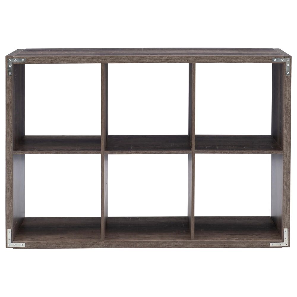 Linon Home Decor Galli 6-Shelf Bookcase in Grey, , large
