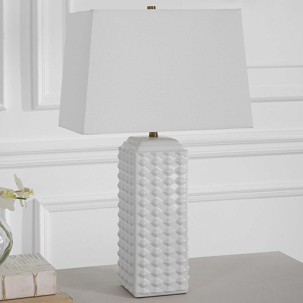 Uttermost Table Lamp in Gloss White, , large