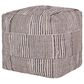 LR Home 18" Square Checkered Pouf in Cream and Black, , large