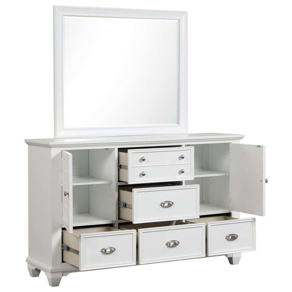 New Heritage Design Jamestown 6-Drawer Dresser in Brushed White, , large