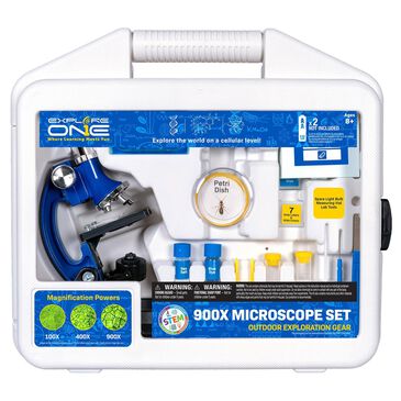 Explore One 45 Piece 900X Microscope Set with Case in White, Blue and Yellow, , large