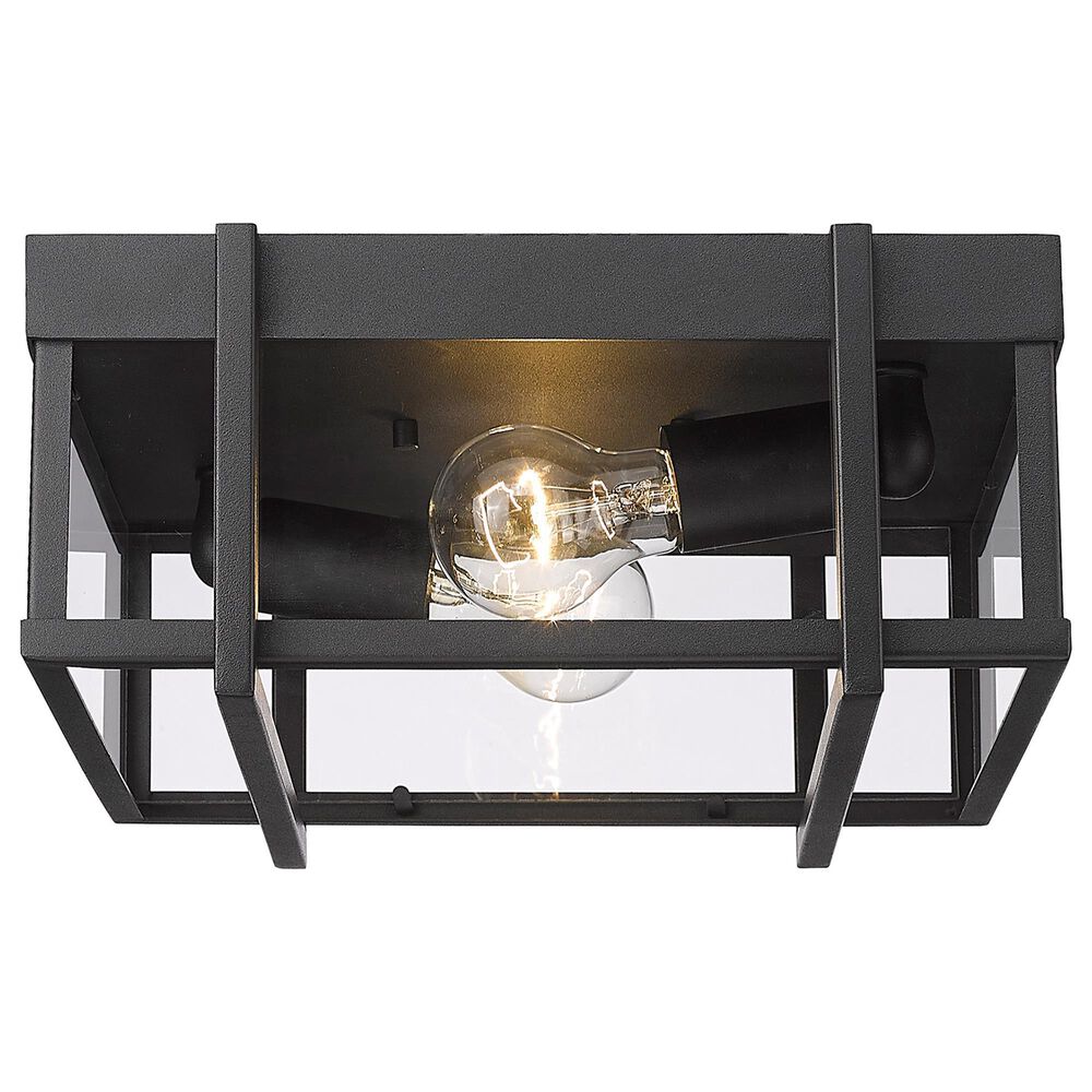 Golden Lighting Tribeca Outdoor Flush Mount in Natural Black with Clear Glass, , large