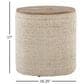 LumiSource Tahoe 17" Storage Ottoman with Mango Wood Top in Beige, , large