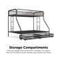 DHP Jaxon Twin over Full Bunk Bed with 2 Storage Drawers in Black, , large