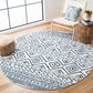 Safavieh Tulum Transitional  6"7" Round Ivory and Navy Area Rug, , large