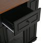 HOMLUX 54" Mobile Kitchen Island with Glass Door Storage in Walnut and Black, , large