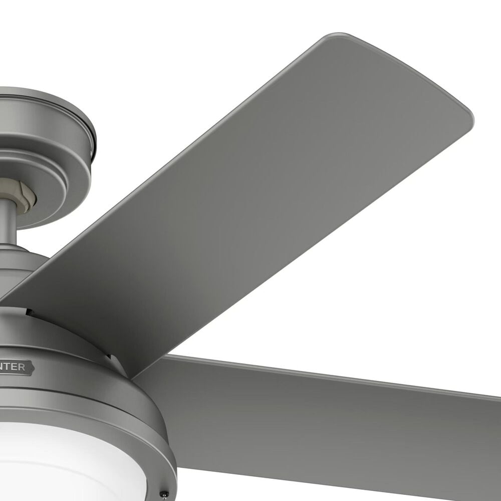 Hunter Seawall 44&quot; Outdoor Ceiling Fan with LED Lights in Matte Silver, , large
