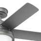 Hunter Seawall 44" Outdoor Ceiling Fan with LED Lights in Matte Silver, , large