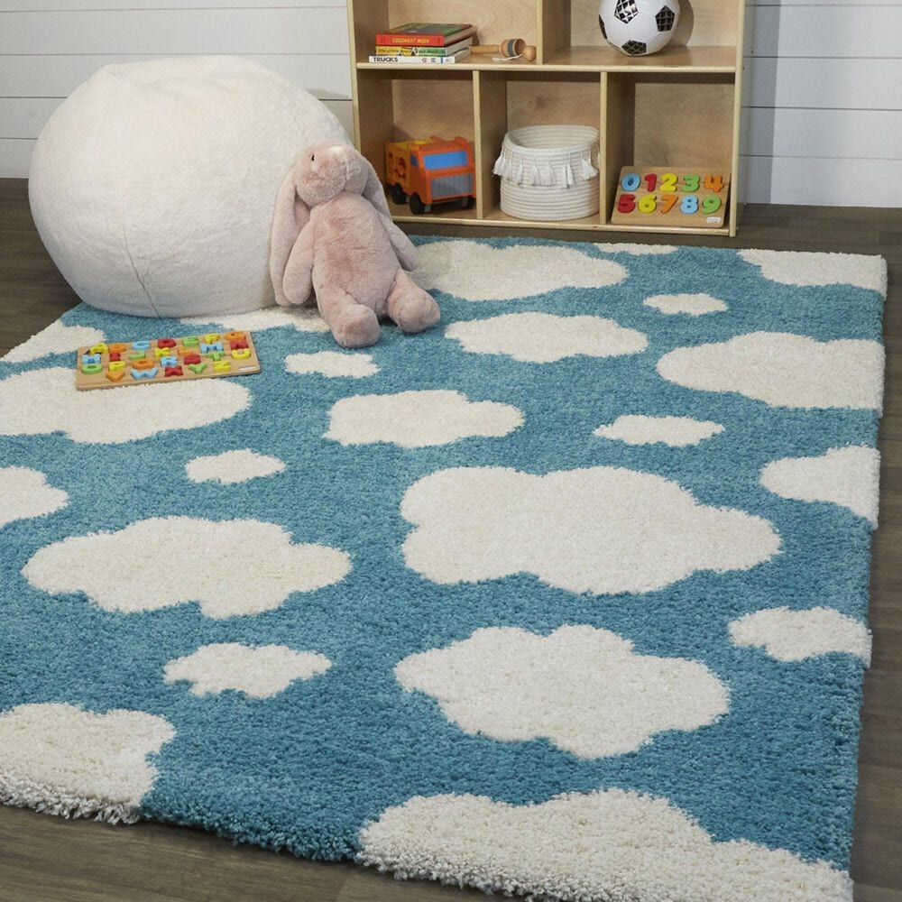 Balta Rugs Clouds 5&#39;3&quot; x 7&#39; Blue Kids Area Rug, , large