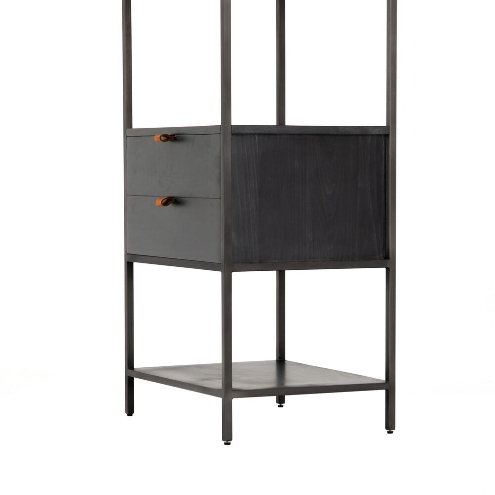 Four Hands Trey 4-Shelf Bookcase in Natural Iron and Black Wash Poplar, , large