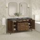 James Martin Vanities Myrrin 60" Double Vanity in Mid Century Walnut with 3 cm Parisien Bleu Quartz Top, , large