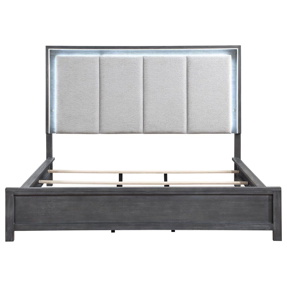 New Heritage Design Odessa 3-Piece King Bedroom Set in Charcoal and Silver, , large