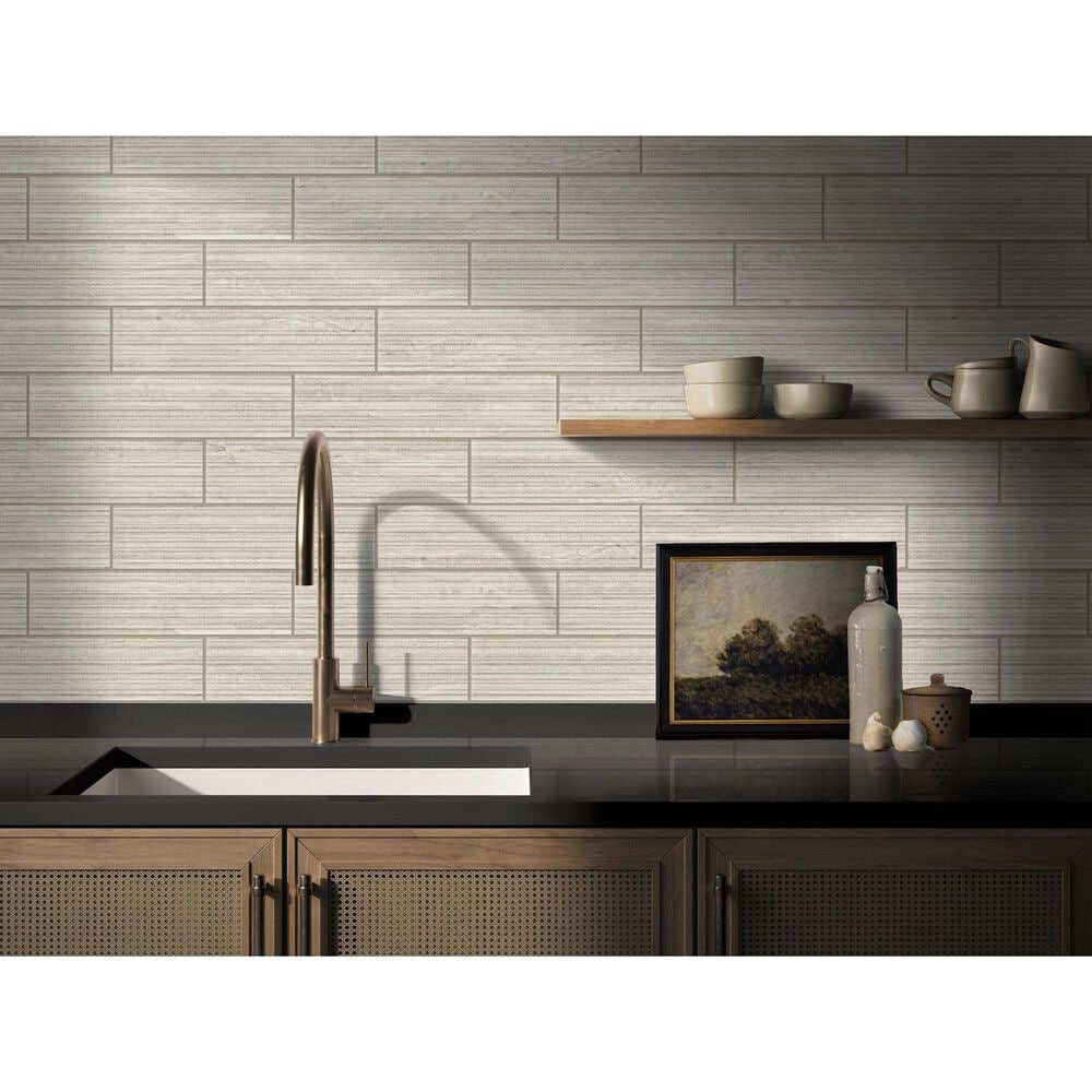 Shaw Tactis Brushed Beige 4" x 16" Ceramic Subway Tile, , large