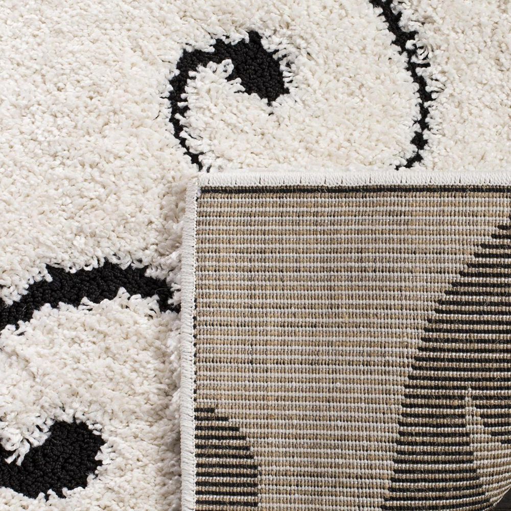 Safavieh Florida Shag SG455-1290-3 3&#39;3&quot; x 5&#39;3&quot; Ivory/Black Area Rug, , large