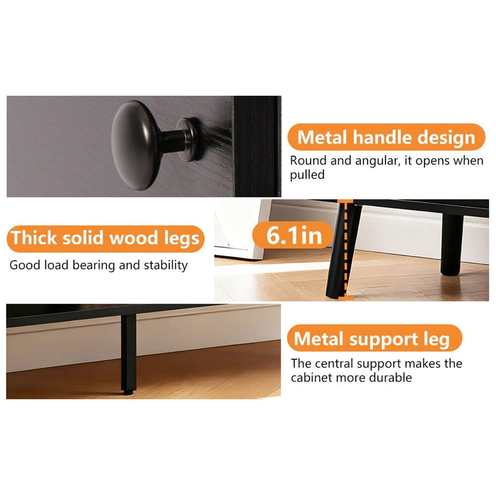 FDW 53.5" TV Stand in Black, , large
