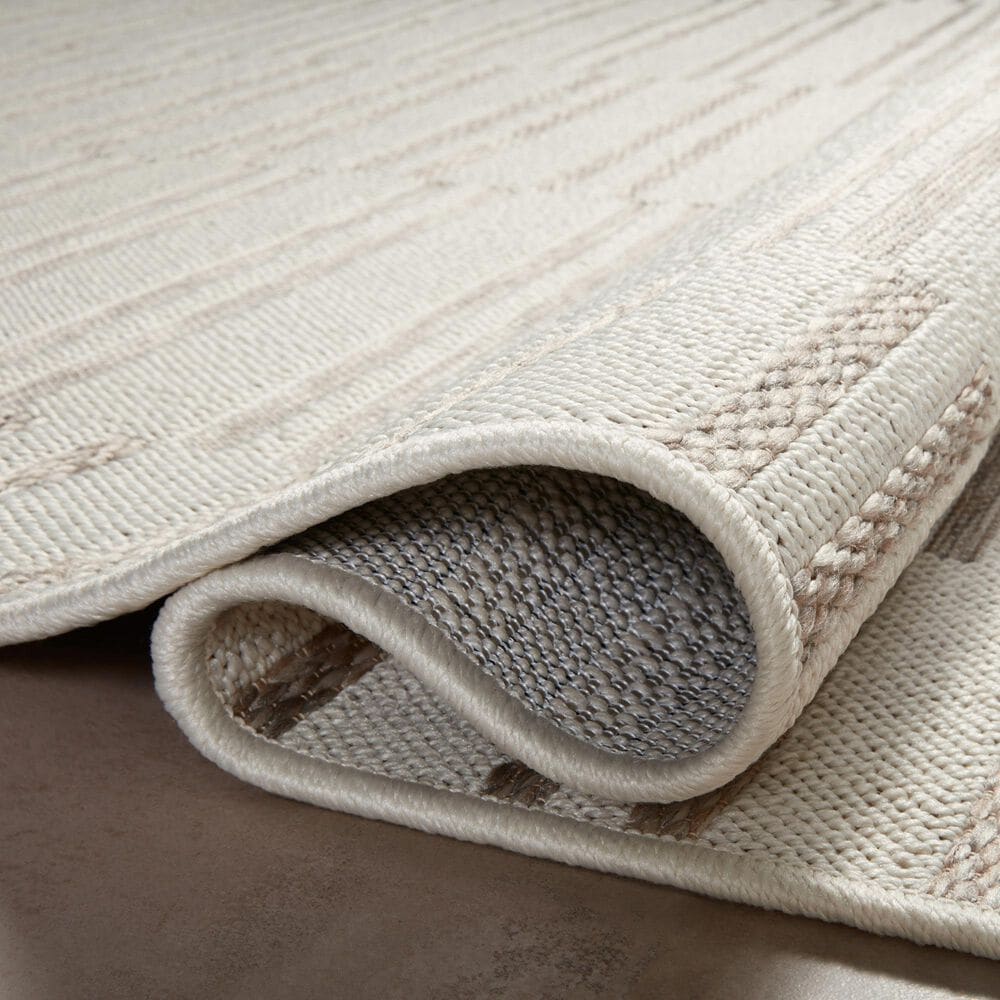 Amber Lewis x Loloi Malibu MAB-03 5&#39;1&quot; x 7&#39;7&quot; Ivory and Dove Indoor/Outdoor Area Rug, , large