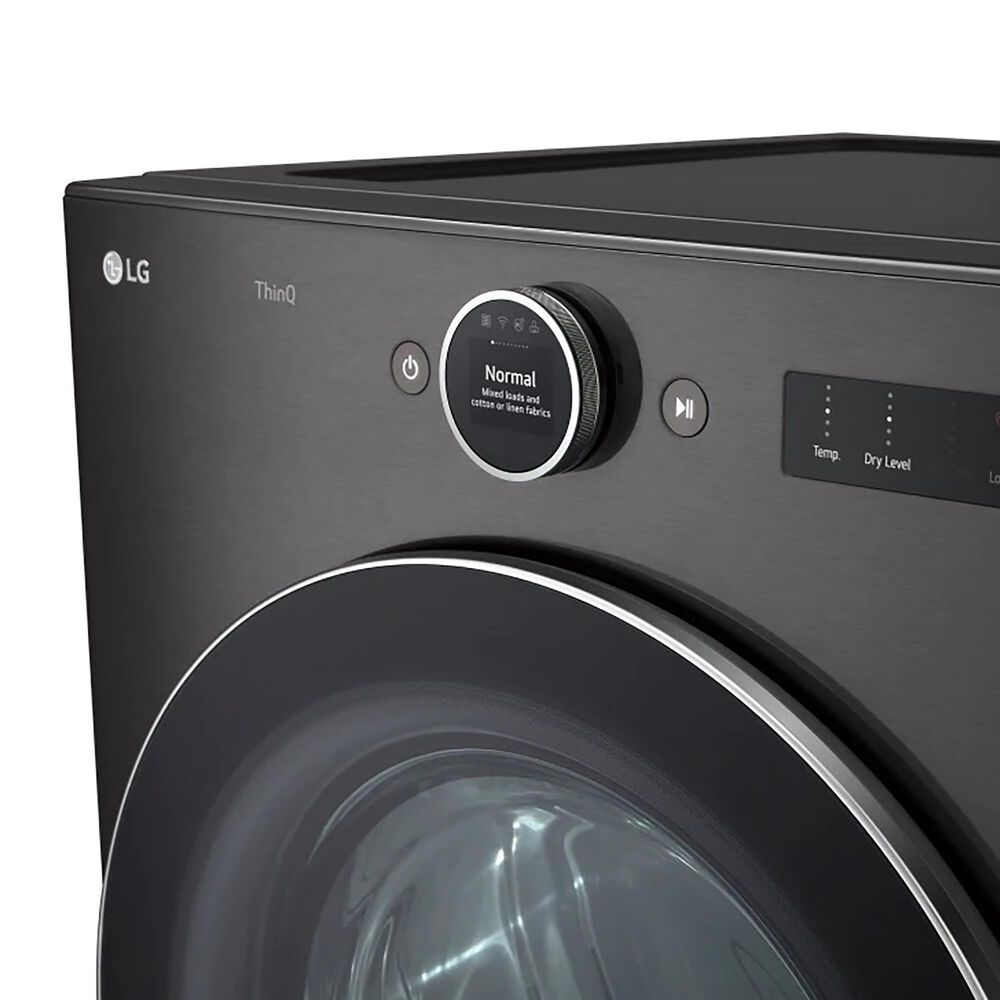 LG 5 Cu. Ft. Front Load Washer with 25 Wash Cycles and 7.4 Cu. Ft. Electric Dryer Laundry Pair in Black Steel, , large