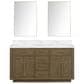 Lexora Home Abbey 60" Double Bathroom Vanity in Black Oak with 2 cm White Carrara Marble Top, Rectangular Sinks and 28" Mirrors, , large