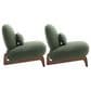 Morden Fort Cloud Boucle Armless Chair in Green (Set of 2), , large