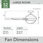 Hunter Bardot 52" LED Indoor Ceiling Fan with Light in Matte Black, , large