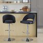 LumiSource Renee Adjustable Swivel Bar Stool with Black Faux Leather Upholstery in Chrome (Set of 2), , large