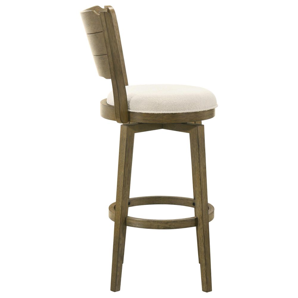 Armen Living Winsley Swivel Bar Height Stool in Putty Brown, , large