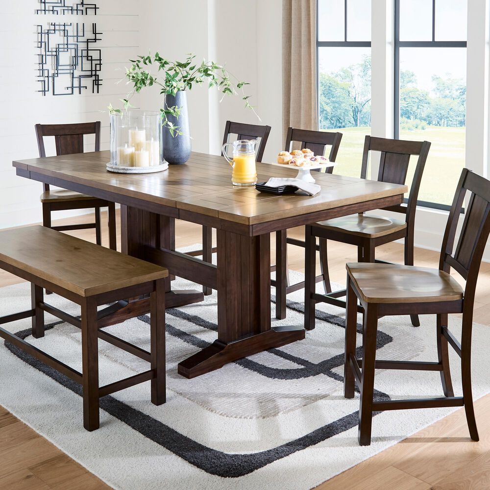 Ashley Rylandeen 62"-86" Dining Table in Light Brown and Dark Brown - Table Only, , large