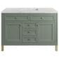 James Martin Vanities Chicago 48" Single Bathroom Vanity in Smokey Celadon with 3 cm Eternal Jasmine Pearl Quartz Top and Rectangular Sink, , large