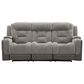 Ashley Mixed Motion Power Reclining Sofa in Shadow, , large