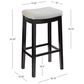 Linon Home Decor Claridge Bar Stool with Light Grey Cushion in Black, , large