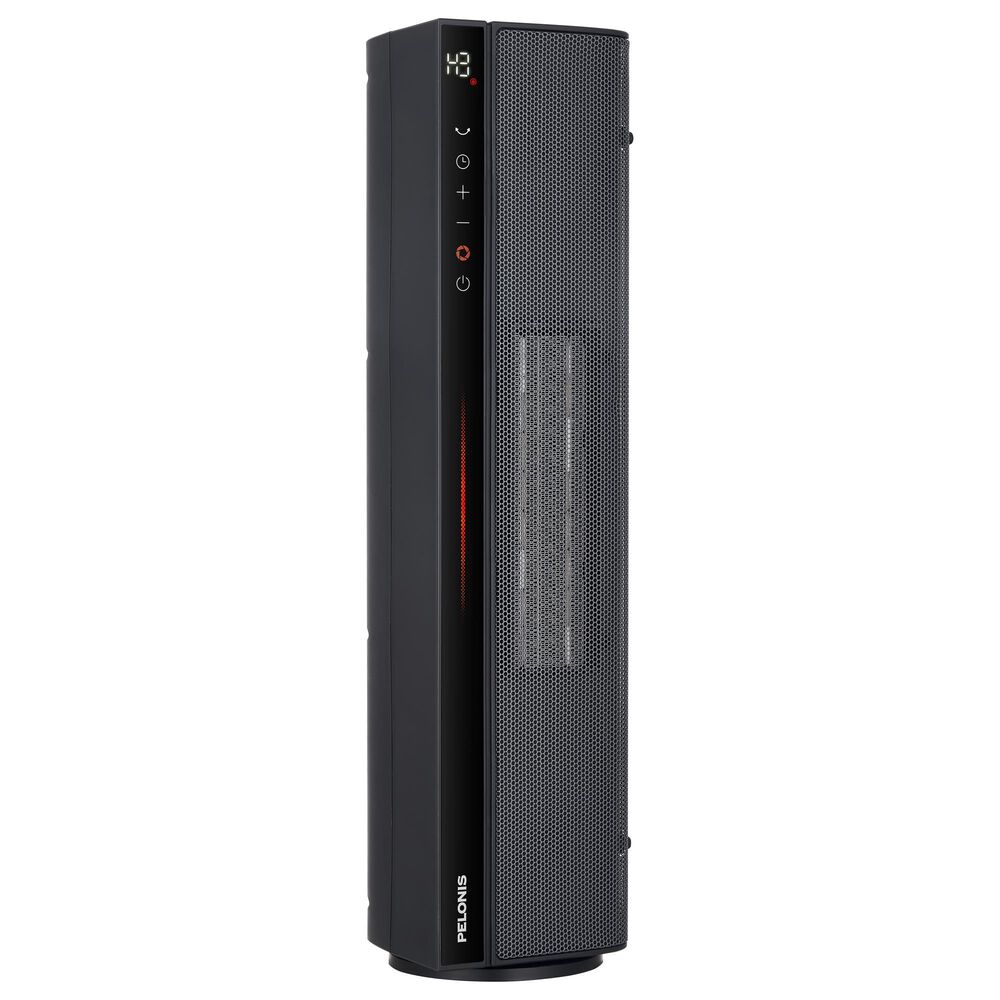 Pelonis 22" Ceramic Tower Dual Flex Heater with Thermostat in Black, , large