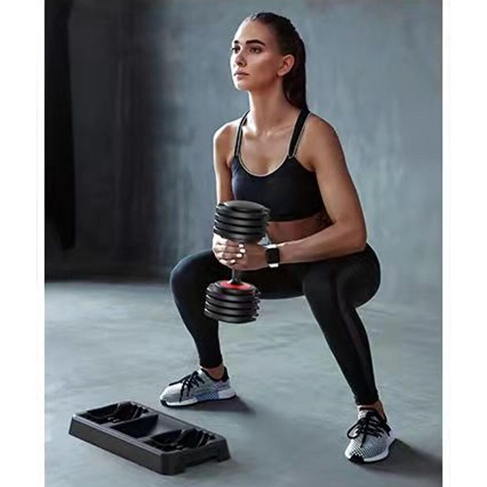 Lifesmart 110 Lb. Adjustable Dumbbell Set in Black, , large