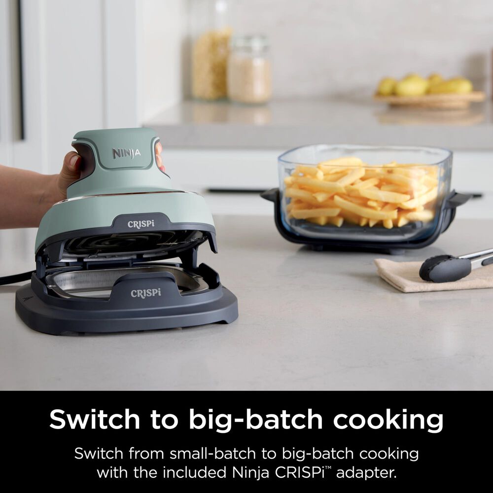 Shark Crispi 4-In-1 Portable Glass Air Fryer Cooking System in Sage Green, , large