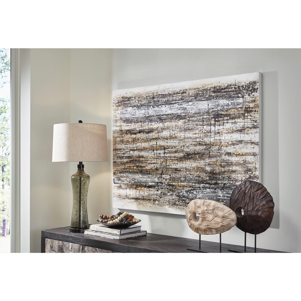 Ashley Grateville 48&quot; x 36&quot; Wall Art in Gray, Brown, Gold, Black and White, , large