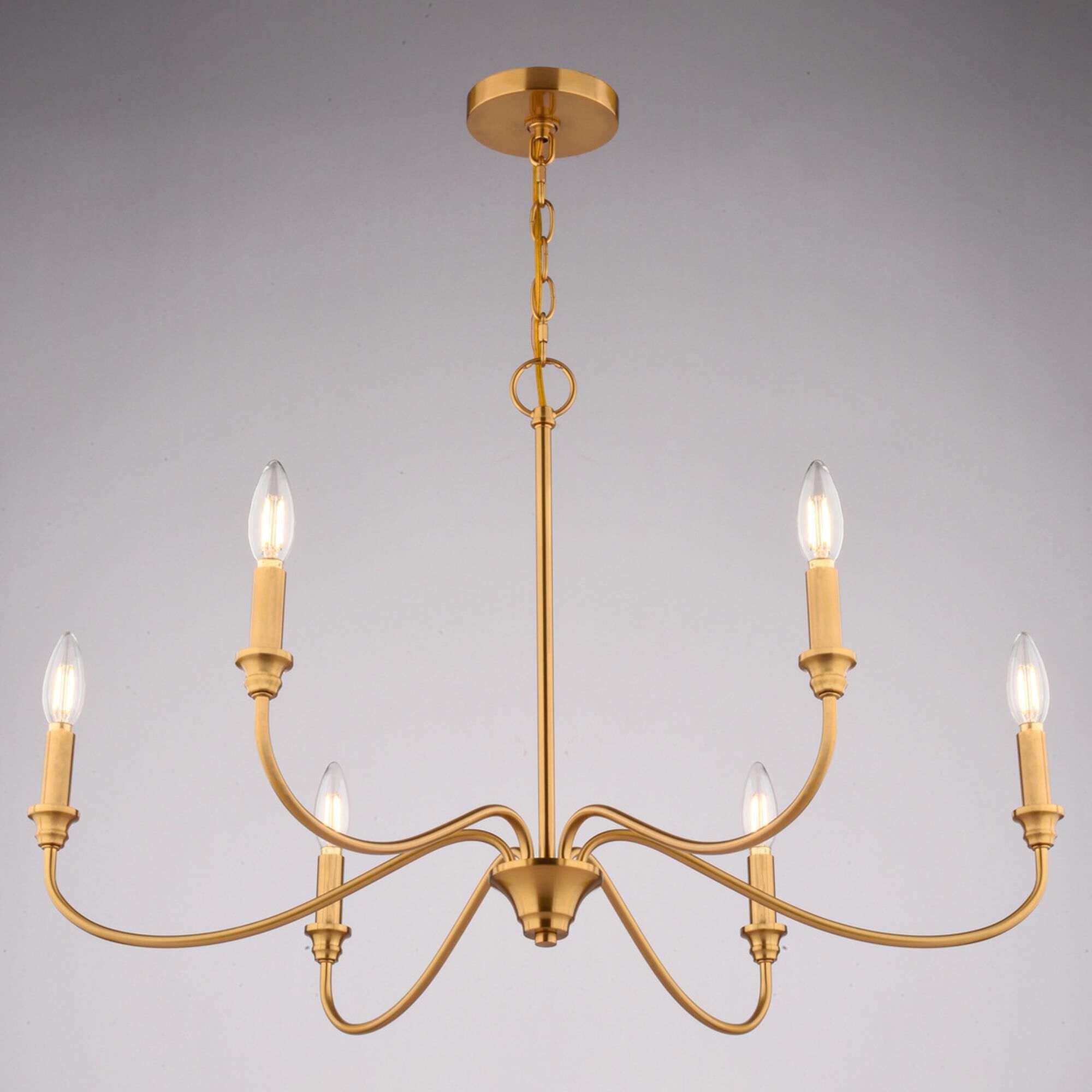 Vaxcel Annabelle 6-Light Chandelier in Muted Brass