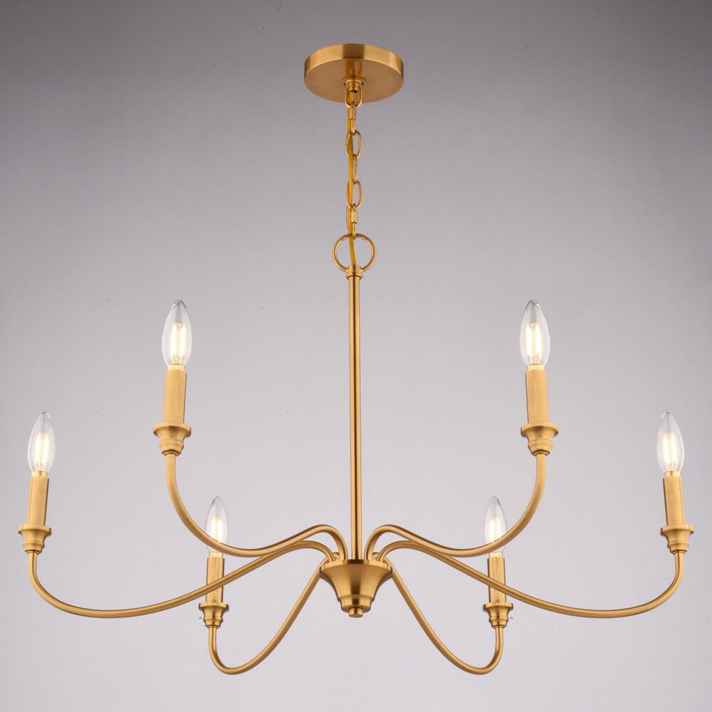 Vaxcel Lighting Annabelle 6-Light Chandelier in Muted Brass, , large