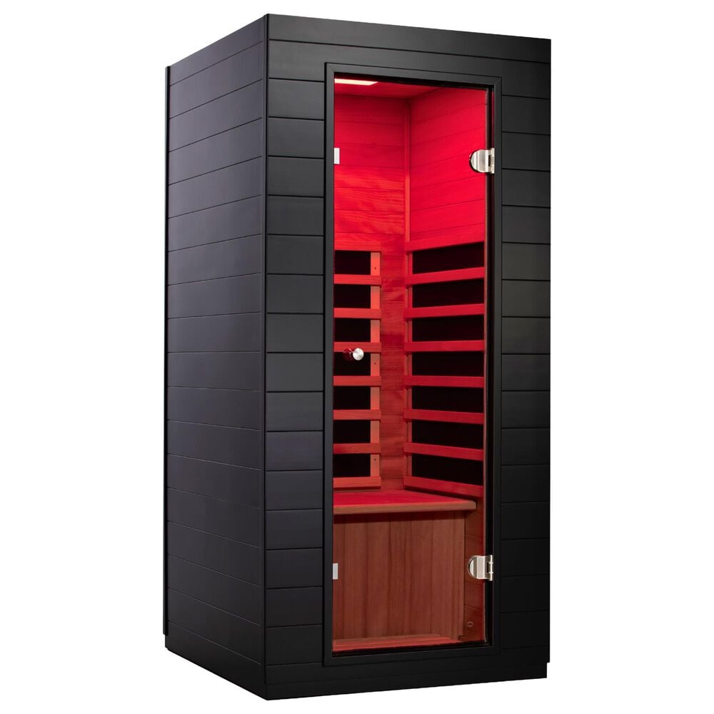 EZlife 1-Person Low EMF Infrared Solo Sauna with Red Light in Charcoal Gray, , large