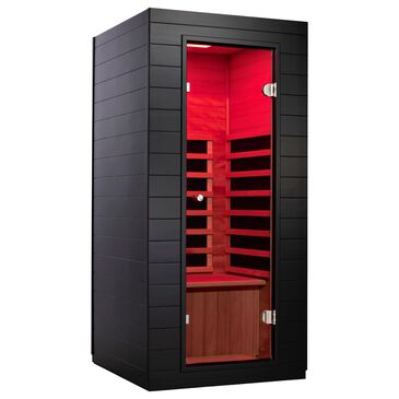 EZlife 1-Person Low EMF Infrared Solo Sauna with Red Light in Charcoal Gray, , large