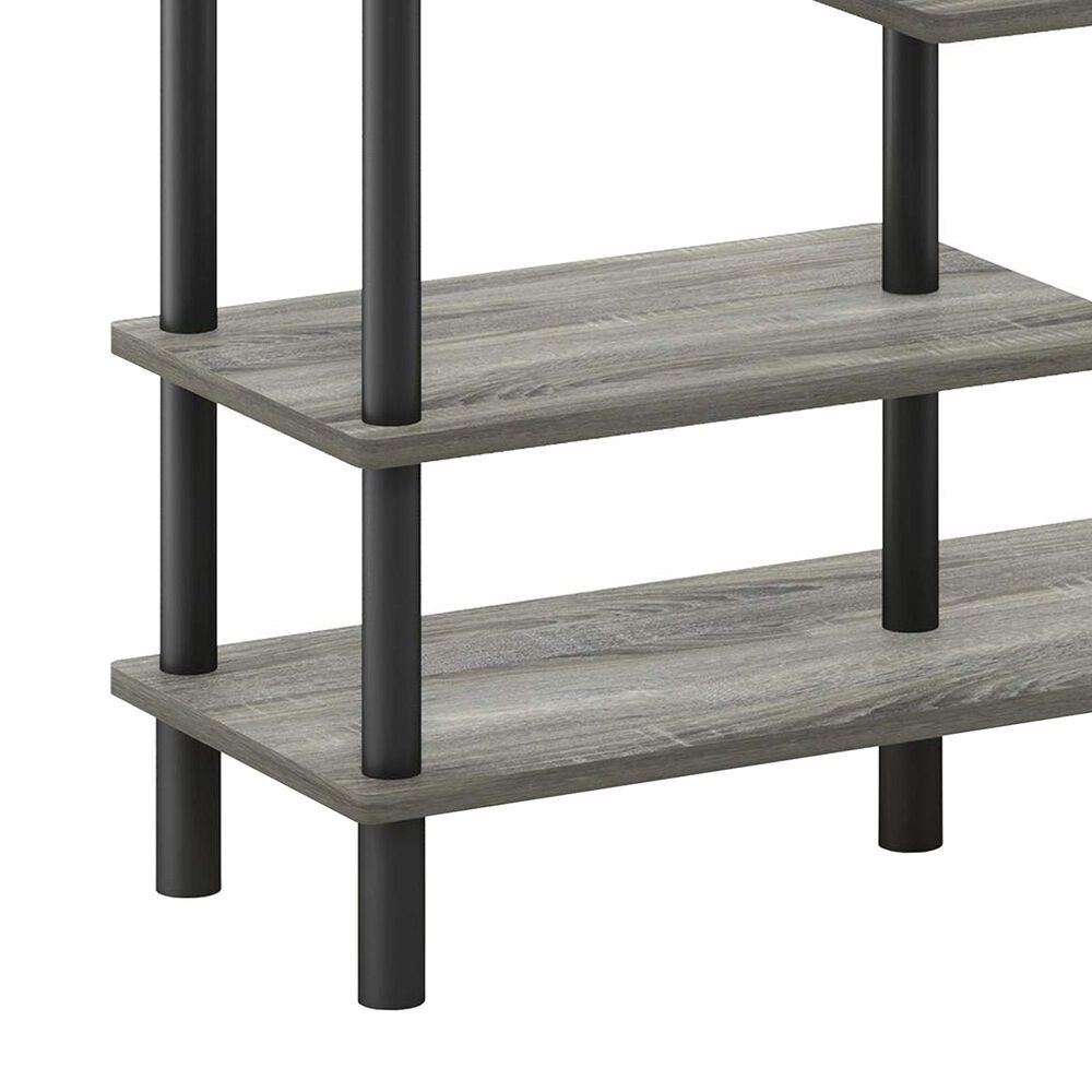 HOMLUX Turn-N-Tube 5-Tier Accent Display Rack in French Oak and Black, , large