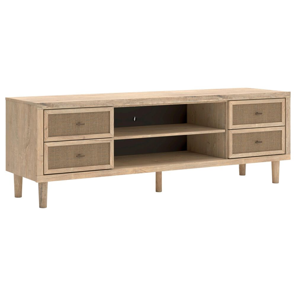 Ashley Cielden 72" XL TV Stand in Oak and Beige, , large