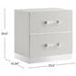 New Heritage Europa 4 Piece Wood King Panel Bedroom Set with Nightstand in White, , large