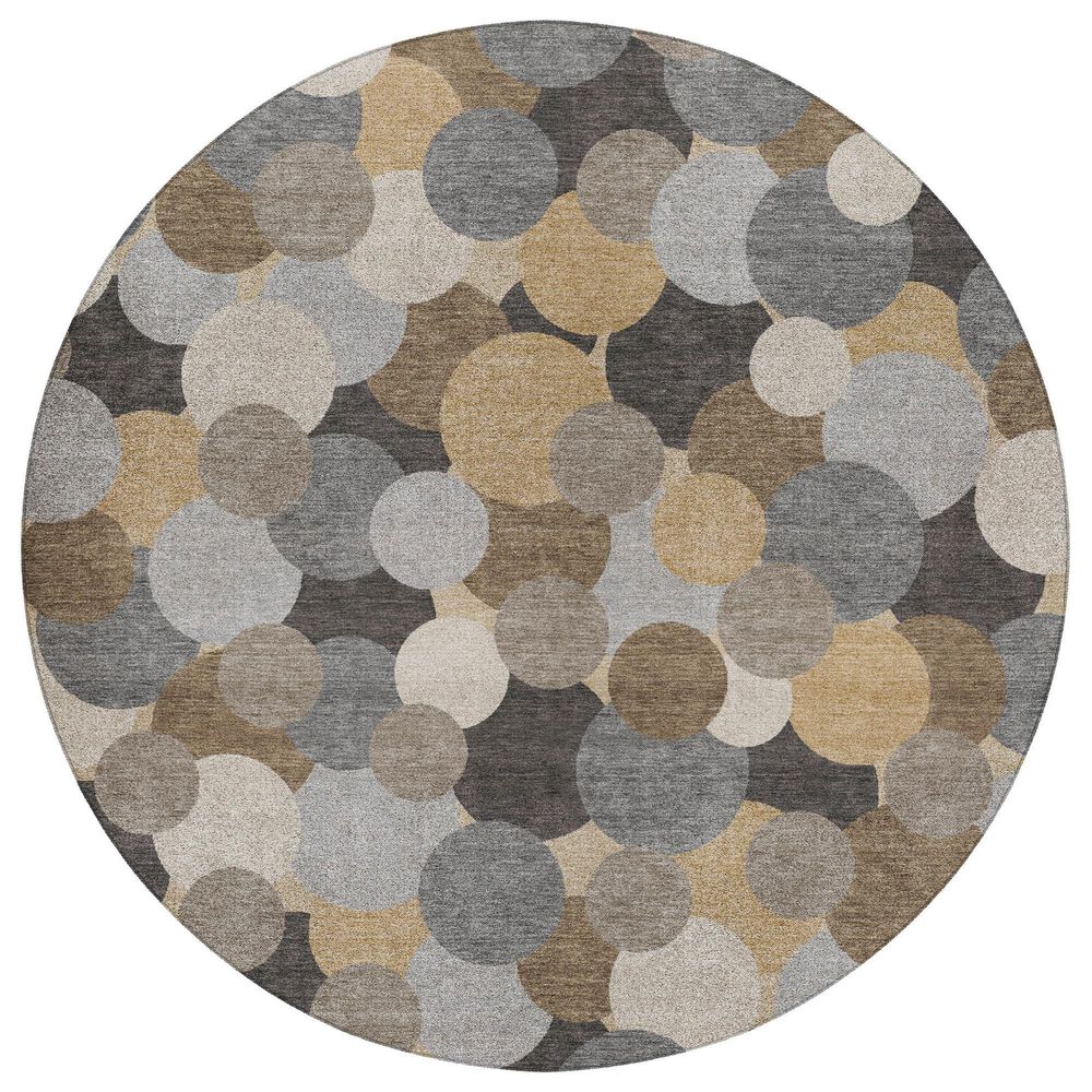 Dalyn Rug Company Kenner Gray 8" Round Indoor/Outdoor Area Rug, , large