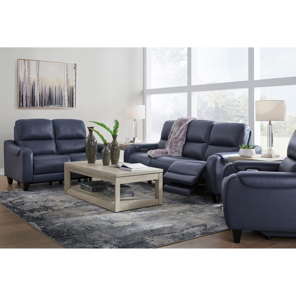 Ashley Mercomatic Power Reclining Sofa with Adjustable Headrest in Ocean, , large