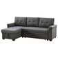 Lilola Home 84-Inch Reversible Sleeper Sectional Sofa with Storage Chaise in Dark Gray, , large