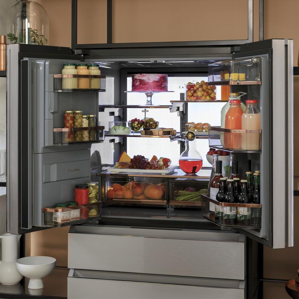 Cafe 27.8 Cu. Ft. Capacity 4-Door Smart French Door Refrigerator in Stainless Steel, , large