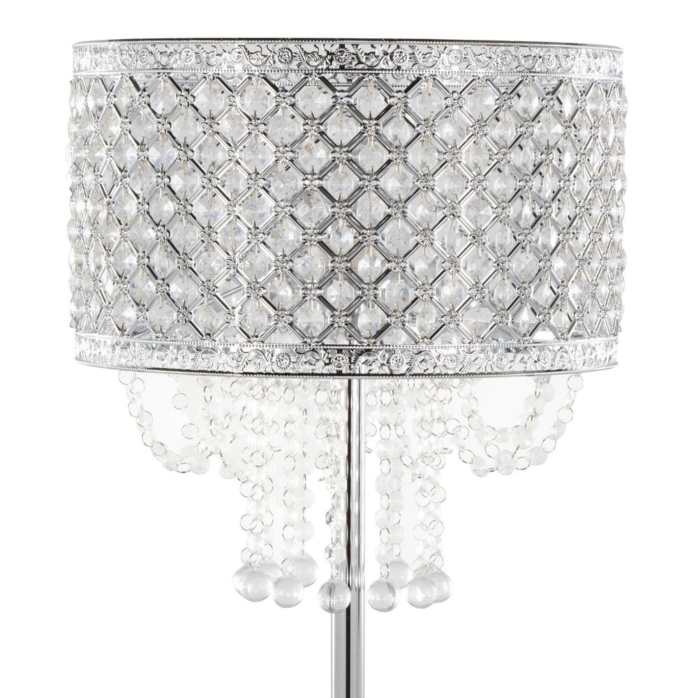 LumiSource Droplets Sleek Floor Lamp in Chrome, , large