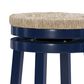 Linon Home Decor Morgan Swivel Bar Stool in Navy Blue, , large