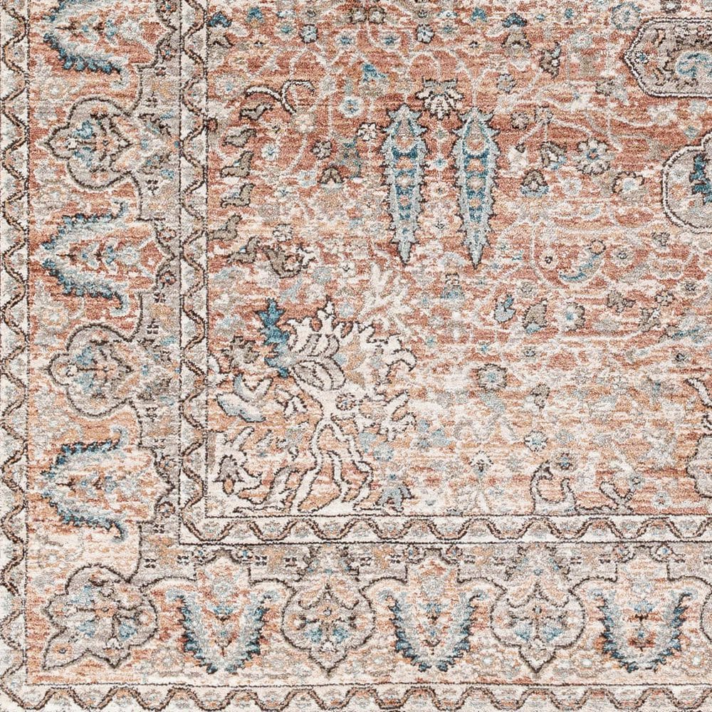 Surya Carlisle Oriental 5&#39;3&quot; x 7&#39;9&quot; Dusty Pink, Medium Brown, Cream, Pale Blue, Light Sage and Charcoal Area Rug, , large