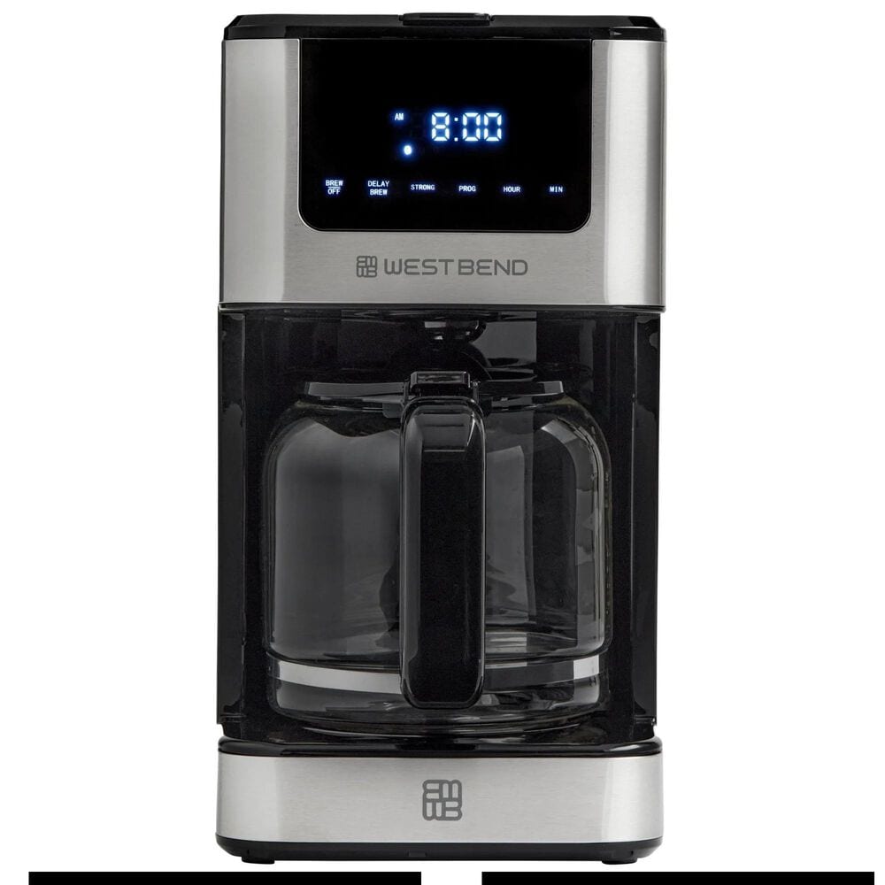 West Bend 12 Cup Hot &amp; Iced Coffee Maker in Stainless Steel, , large