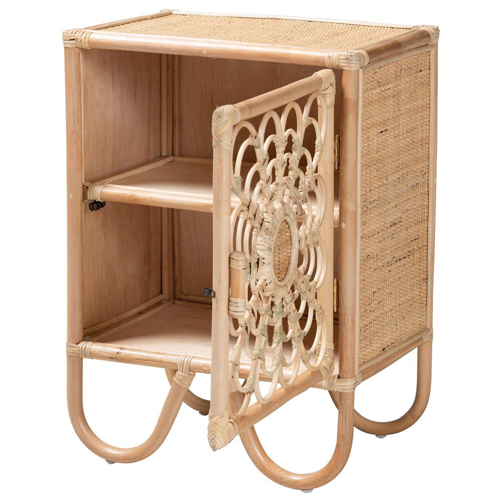 Baxton Studio Acelin 2-Shelf Nightstand in Natural Brown, , large